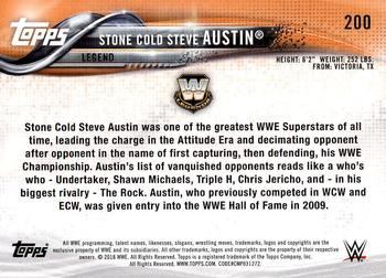 2018 Topps WWE Then Now Forever #200 Stone Cold Steve Austin Back