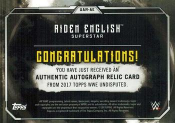 2017 Topps WWE Undisputed - Autograph Relics Bronze #UAR-AE Aiden English Back