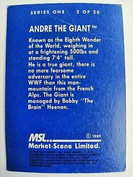 1989 Market Scene WWF Superstars of Wrestling Series 1 #2 Andre The Giant Back