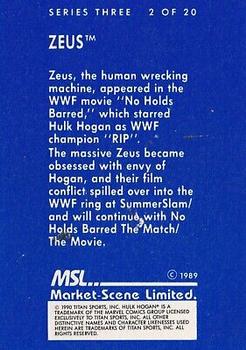 1989-90 Market Scene WWF Superstars of Wrestling Series 3 #2 Zeus Back