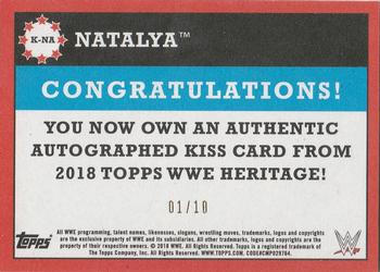 2018 Topps WWE Heritage - Kiss Cards Autographs Gold #KA-NA Natalya Back