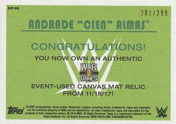 2018 Topps WWE Heritage - NXT TakeOver: War Games 2017 Mat Relics #NXT-AA Andrade 
