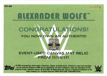 2018 Topps WWE Heritage - NXT TakeOver: War Games 2017 Mat Relics Blue #NXT-AW Alexander Wolfe Back