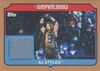 2018 Topps WWE Heritage - Survivor Series 2017 Mat Relics Bronze #SS-AJ AJ Styles Front