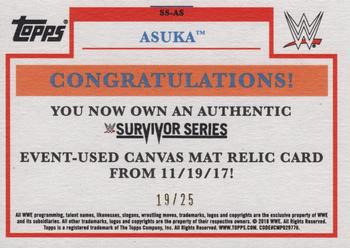 2018 Topps WWE Heritage - Survivor Series 2017 Mat Relics Silver #SS-AS Asuka Back
