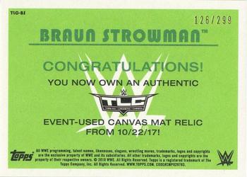 2018 Topps WWE Heritage - TLC: Tables, Ladders & Chairs 2017 Mat Relics #TLC-BS Braun Strowman Back