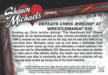 2018 Topps WWE Heritage - Shawn Michaels Tribute Part 3 #25 Shawn Michaels Back