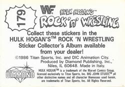1986 Hulk Hogan's Rock 'n' Wrestling Stickers #179 Nikolai Volkoff Back