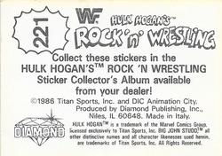 1986 Hulk Hogan's Rock 'n' Wrestling Stickers #221 Captain Lou Albano Back