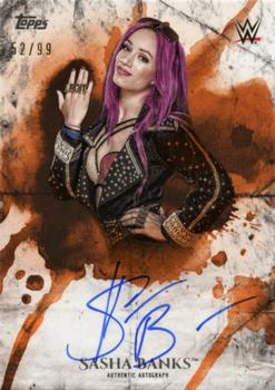 2018 Topps WWE Undisputed - Undisputed Autographs Orange #UA-SB Sasha Banks Front