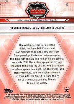 2019 Topps WWE Road to Wrestlemania #10 The Shield Defeats The Miz & Cesaro & Sheamus Back