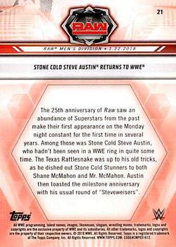 2019 Topps WWE Road to Wrestlemania #21 Stone Cold Steve Austin Returns to WWE Back
