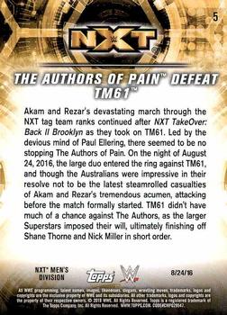 2018 Topps WWE NXT - Matches and Moments #5 The Authors of Pain Defeat TM61 Back