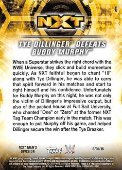 2018 Topps WWE NXT - Matches and Moments #6 Tye Dillinger Defeats Buddy Murphy Back