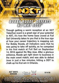 2018 Topps WWE NXT - Matches and Moments #7 Bobby Roode Defeats No Way Jose Back