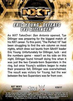 2018 Topps WWE NXT - Matches and Moments #26 Eric Young Defeats Tye Dillinger Back