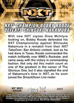 2018 Topps WWE NXT - Matches and Moments #39 NXT Champion Bobby Roode Defeats Shinsuke Back