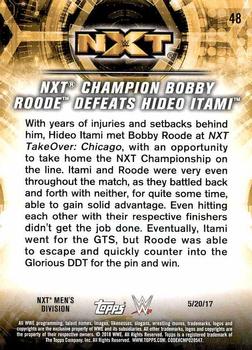 2018 Topps WWE NXT - Matches and Moments #48 NXT Champion Bobby Roode Defeats Hideo Itami Back