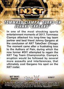 2018 Topps WWE NXT - Matches and Moments #50 Tommaso Ciampa Turns on Johnny Gargano Back