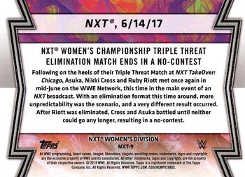 2018 Topps WWE Women's Division - Memorable Matches and Moments #NXT-9 NXT Women’s Championship Triple Threat Elimination Match Ends in a No-Contest Back
