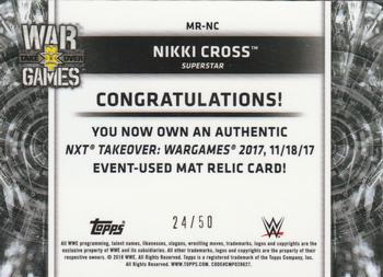 2018 Topps WWE Women's Division - Mat Relics SIlver #MR-NC Nikki Cross Back