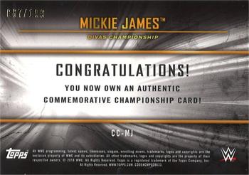 2018 Topps WWE Women's Division - Commemorative Championship Relic #CC-MJ Mickie James Back