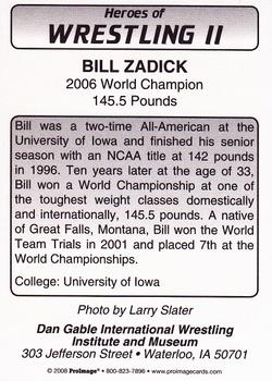 2008 Heroes of Wrestling II #NNO Bill Zadick Back