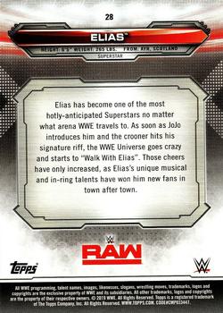 2019 Topps WWE RAW #28 Elias Back