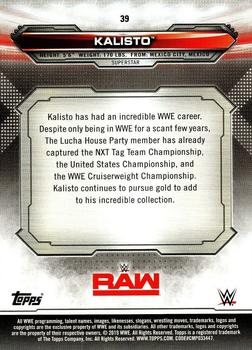 2019 Topps WWE RAW #39 Kalisto Back