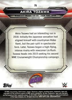 2019 Topps WWE RAW #75 Akira Tozawa Back