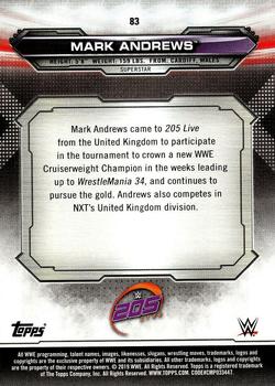 2019 Topps WWE RAW #83 Mark Andrews Back