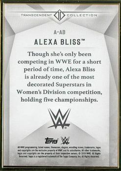 2019 Topps Transcendent Collection WWE #A-AB Alexa Bliss Back