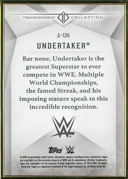 2019 Topps Transcendent Collection WWE #A-UN Undertaker Back