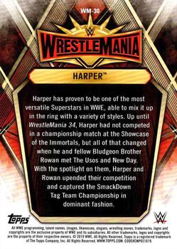 2019 Topps WWE Road to Wrestlemania - Wrestlemania 35 Roster #WM-30 Harper Back