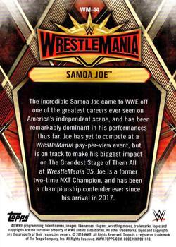 2019 Topps WWE Road to Wrestlemania - Wrestlemania 35 Roster #WM-44 Samoa Joe Back