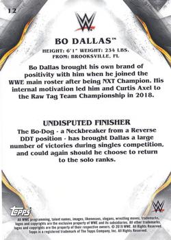 2019 Topps WWE Undisputed #12 Bo Dallas Back