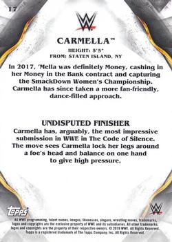 2019 Topps WWE Undisputed #17 Carmella Back