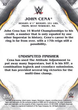 2019 Topps WWE Undisputed #37 John Cena Back