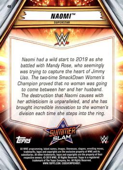 2019 Topps WWE SummerSlam #48 Naomi Back