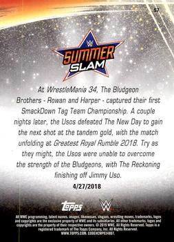 2019 Topps WWE SummerSlam #57 The Bludgeon Brothers Retain the SmackDown Tag Team Championship Against The Usos Back