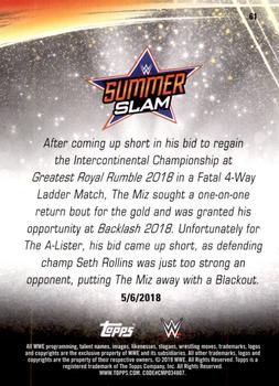 2019 Topps WWE SummerSlam #61 Intercontinental Champion Seth Rollins def. The Miz Back