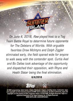 2019 Topps WWE SummerSlam #70 The B-Team Become the #1 Contenders to the Raw Tag Team Championship Back