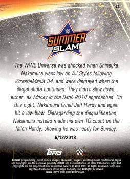 2019 Topps WWE SummerSlam #72 Shinsuke Nakamura Continues His Dirty Tactics Back