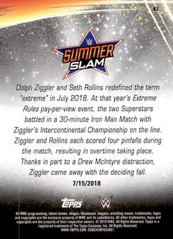 2019 Topps WWE SummerSlam #83 Dolph Ziggler def. Seth Rollins in a 30-Minute Iron Man Match Back