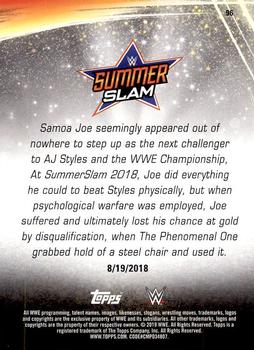 2019 Topps WWE SummerSlam #96 Samoa Joe def. AJ Styles Back