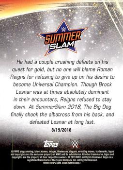 2019 Topps WWE SummerSlam #100 Roman Reigns def. Brock Lesnar for the Universal Championship Back