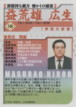 2003 BBM Sumo #140 Masurao Hiroo Back