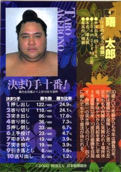 2000 BBM Sumo Kesho Mawashi #4 Akebono Taro Back