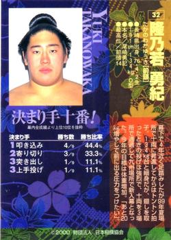 2000 BBM Sumo Kesho Mawashi #32 Takanowaka Yuki Back