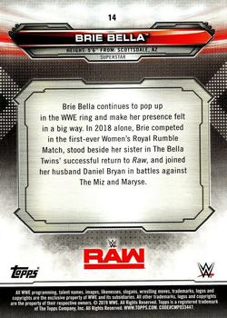2019 Topps WWE RAW - Bronze #14 Brie Bella Back
